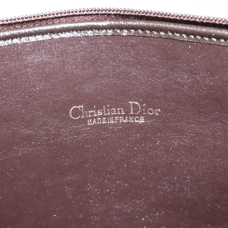 Christian Dior Trotter Canvas Clutch Bag Brown Gold Auth 120912