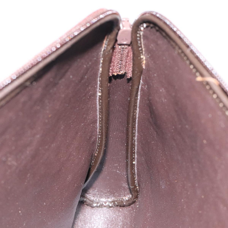 Christian Dior Trotter Canvas Clutch Bag Brown Gold Auth 120912