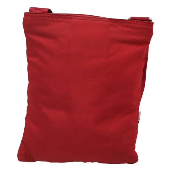 PRADA Shoulder Bag Nylon Red Silver Auth 120955