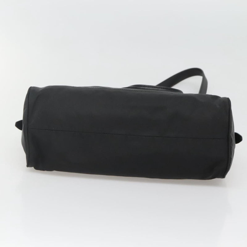 PRADA Shoulder Bag Nylon Black Gold Auth 120958