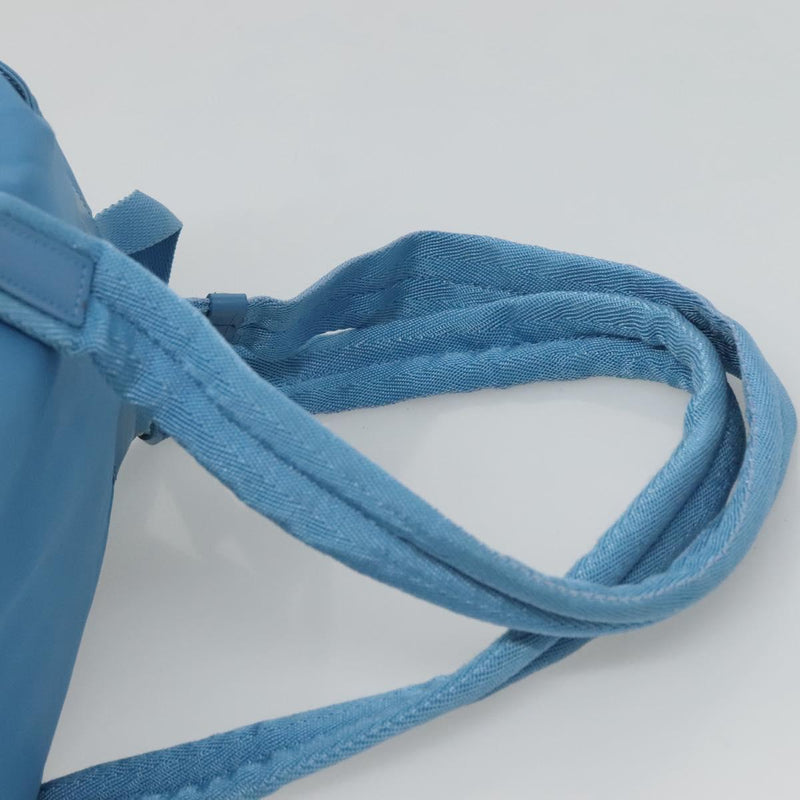 PRADA Backpack Nylon Light Blue Silver Auth 120959
