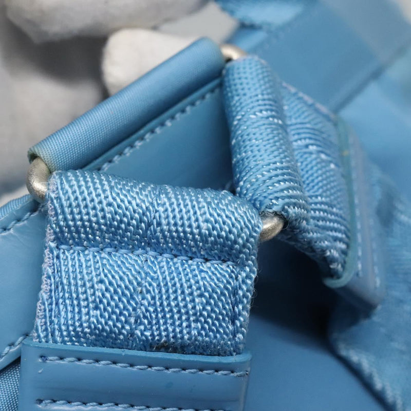 PRADA Backpack Nylon Light Blue Silver Auth 120959