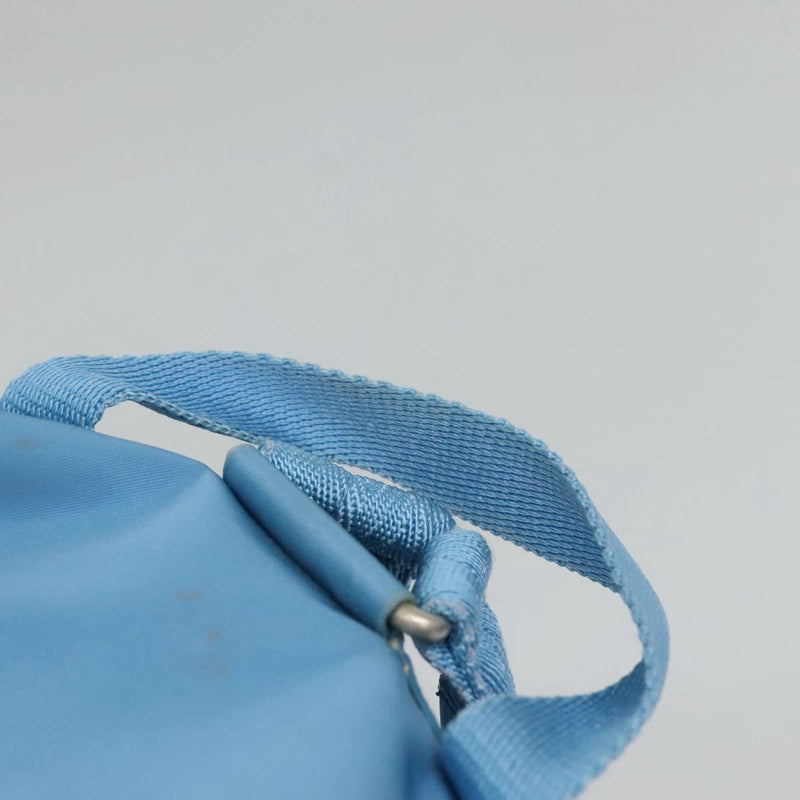 PRADA Backpack Nylon Light Blue Silver Auth 120959