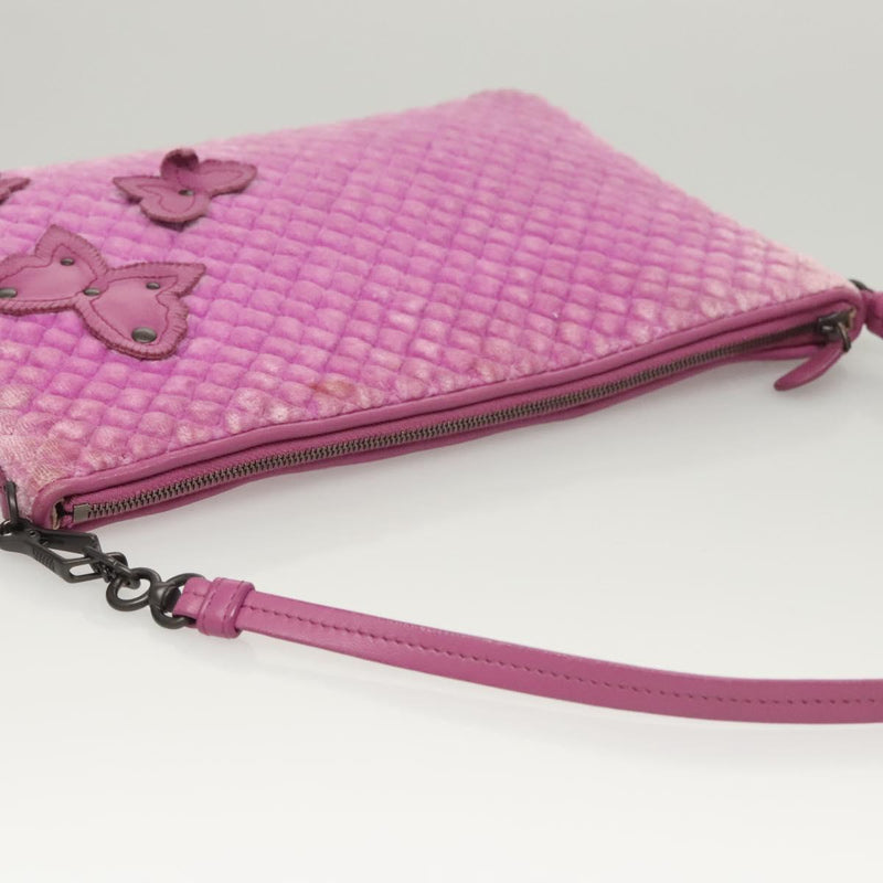 BOTTEGA VENETA Shoulder Bag Velor Purple Auth 120966