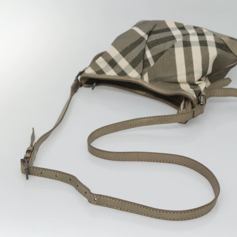 BURBERRY Nova Check Shoulder Bag Canvas Gold Auth 120972