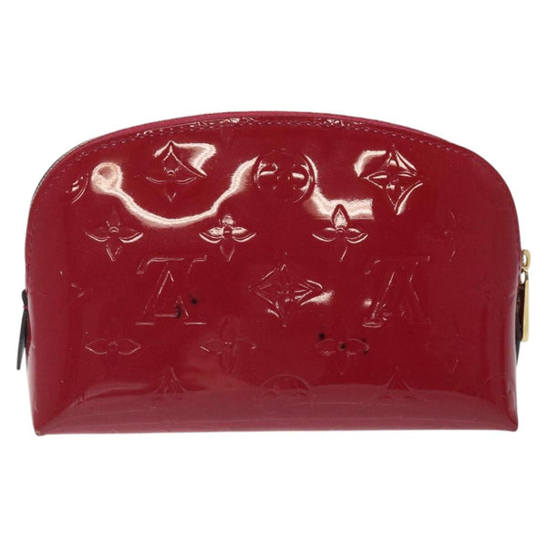 LOUIS VUITTON Monogram Vernis Pochette Cosmetic Rose Indian M90009 Auth 121057