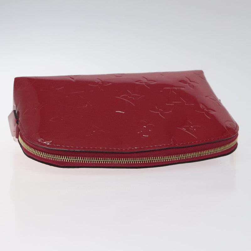 LOUIS VUITTON Monogram Vernis Pochette Cosmetic Rose Indian M90009 Auth 121057
