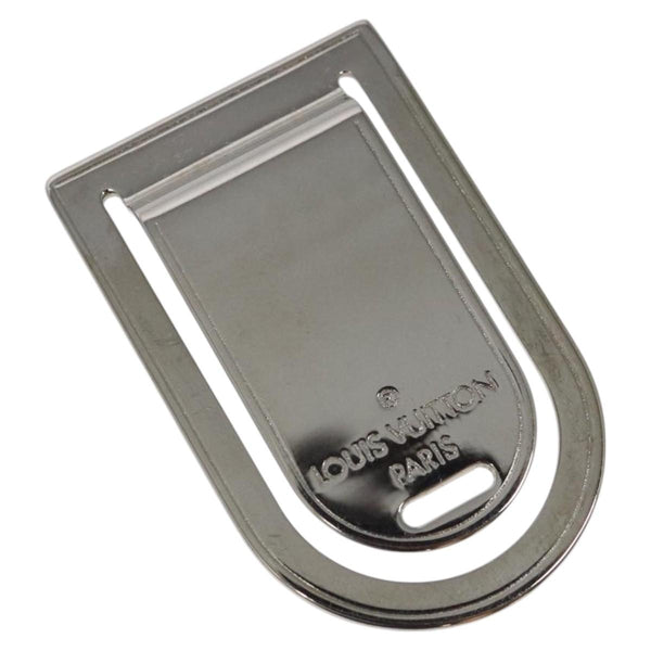 LOUIS VUITTON Avieport Address Money Clip metal Silver Tone M65067 Auth 121066