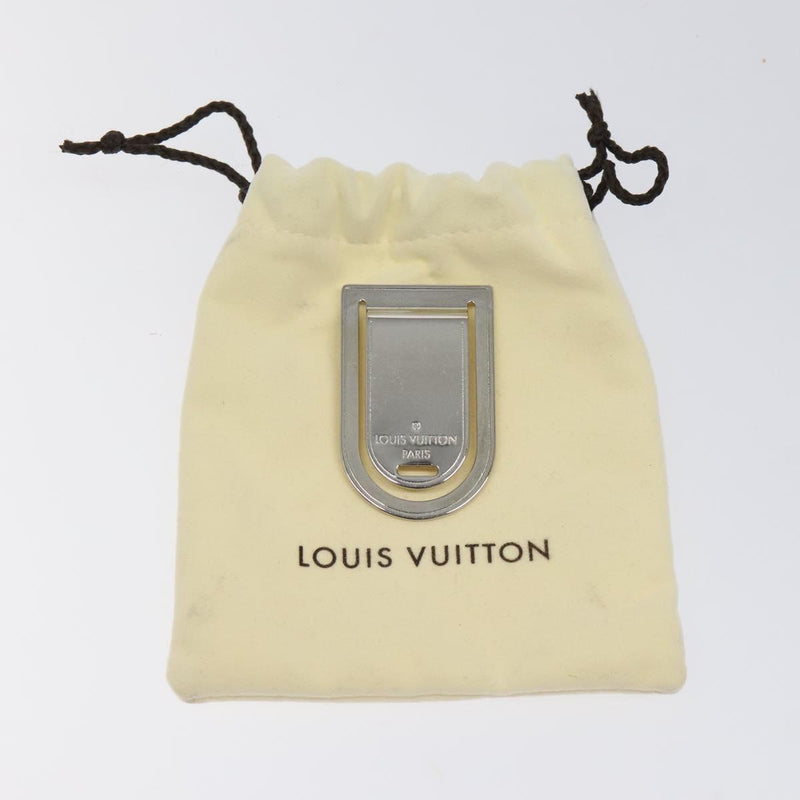 LOUIS VUITTON Avieport Address Money Clip metal Silver Tone M65067 Auth 121066