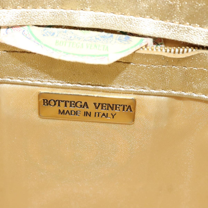 BOTTEGA VENETA INTRECCIATO Shoulder Bag Leather Gold Tone Auth 121413