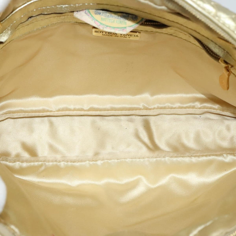 BOTTEGA VENETA INTRECCIATO Shoulder Bag Leather Gold Tone Auth 121413