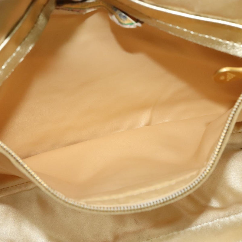 BOTTEGA VENETA INTRECCIATO Shoulder Bag Leather Gold Tone Auth 121413