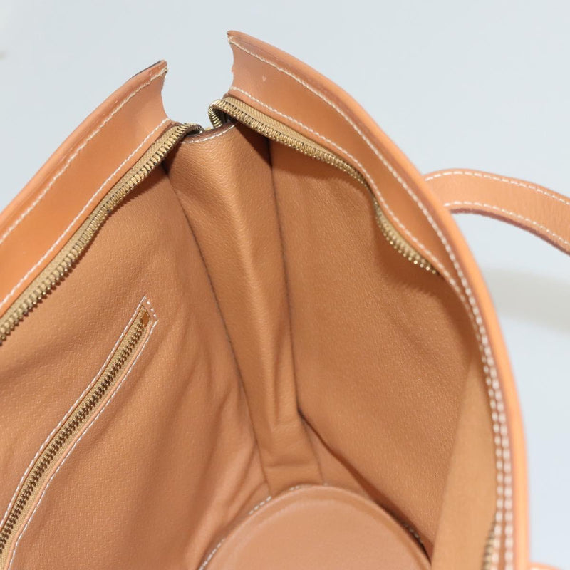 CELINE Macadam Canvas Shoulder Bag PVC Leather Brown Gold Auth 121423