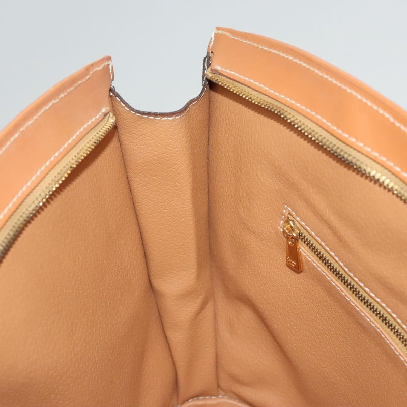 CELINE Macadam Canvas Shoulder Bag PVC Leather Brown Gold Auth 121423