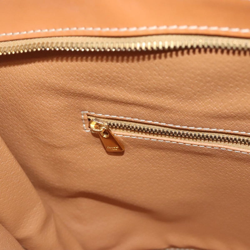 CELINE Macadam Canvas Shoulder Bag PVC Leather Brown Gold Auth 121423