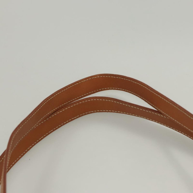 CELINE Macadam Canvas Shoulder Bag PVC Leather Brown Gold Auth 121423