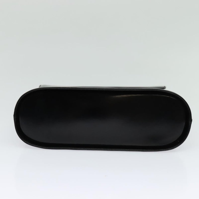 SAINT LAURENT Hand Bag Leather Black Gold Auth 121451
