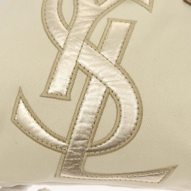SAINT LAURENT Tote Bag Canvas Beige 123435 Auth 121452