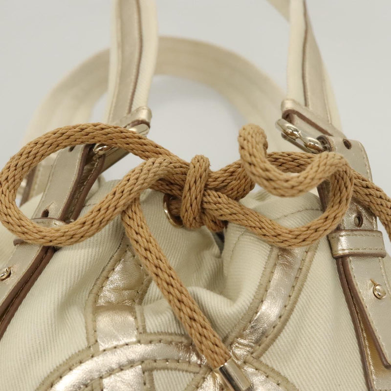 SAINT LAURENT Tote Bag Canvas Beige 123435 Auth 121452