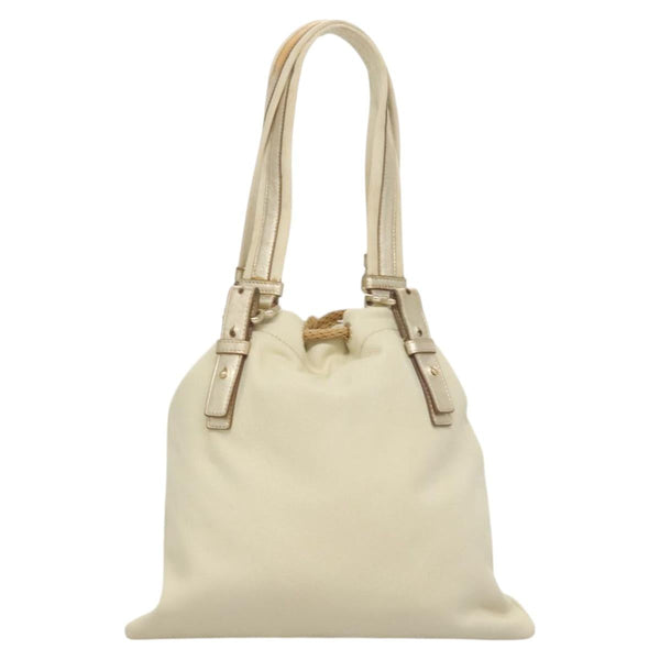 SAINT LAURENT Tote Bag Canvas Beige 123435 Auth 121452