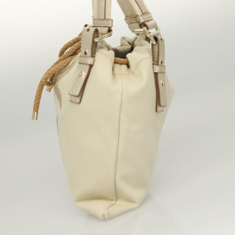 SAINT LAURENT Tote Bag Canvas Beige 123435 Auth 121452