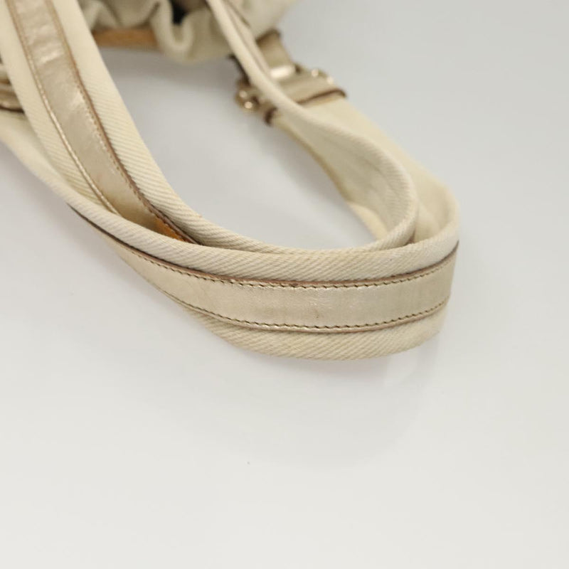 SAINT LAURENT Tote Bag Canvas Beige 123435 Auth 121452