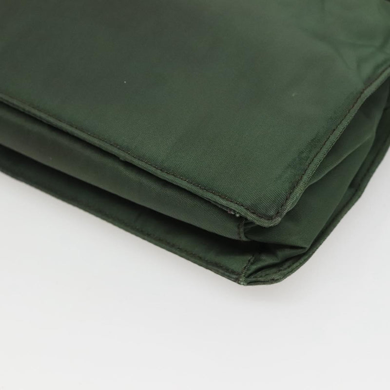 PRADA Shoulder Bag Nylon Green Silver Auth 121474