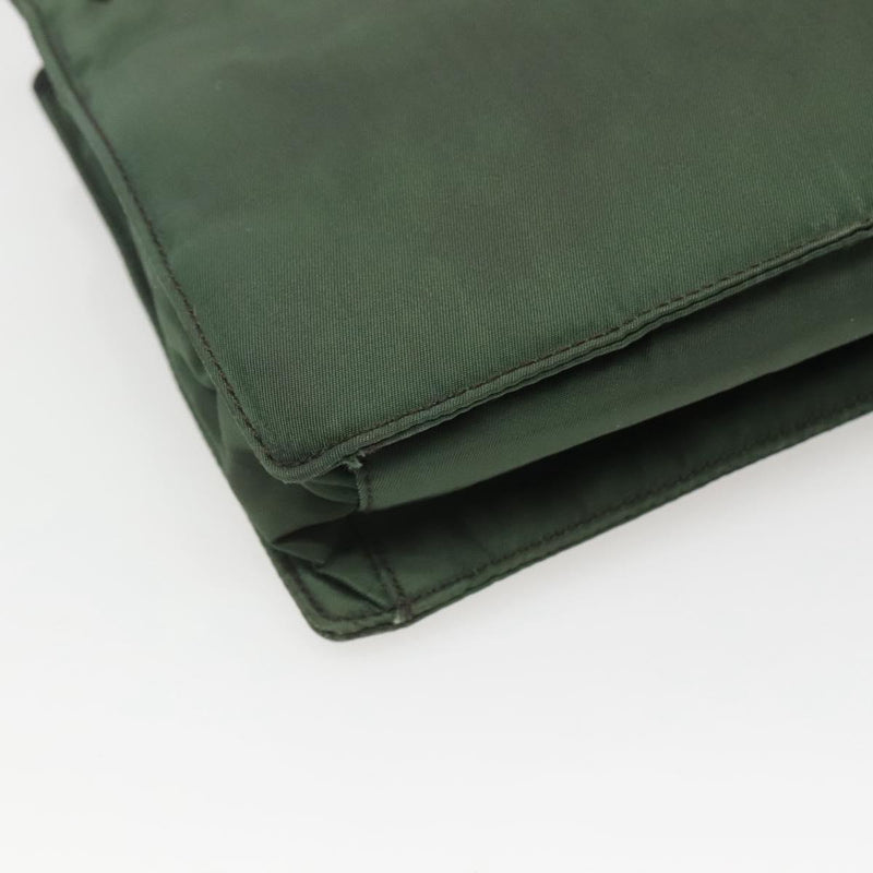 PRADA Shoulder Bag Nylon Green Silver Auth 121474