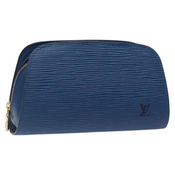 LOUIS VUITTON Epi Dauphine PM Pouch Blue M48445 LV Auth 121537
