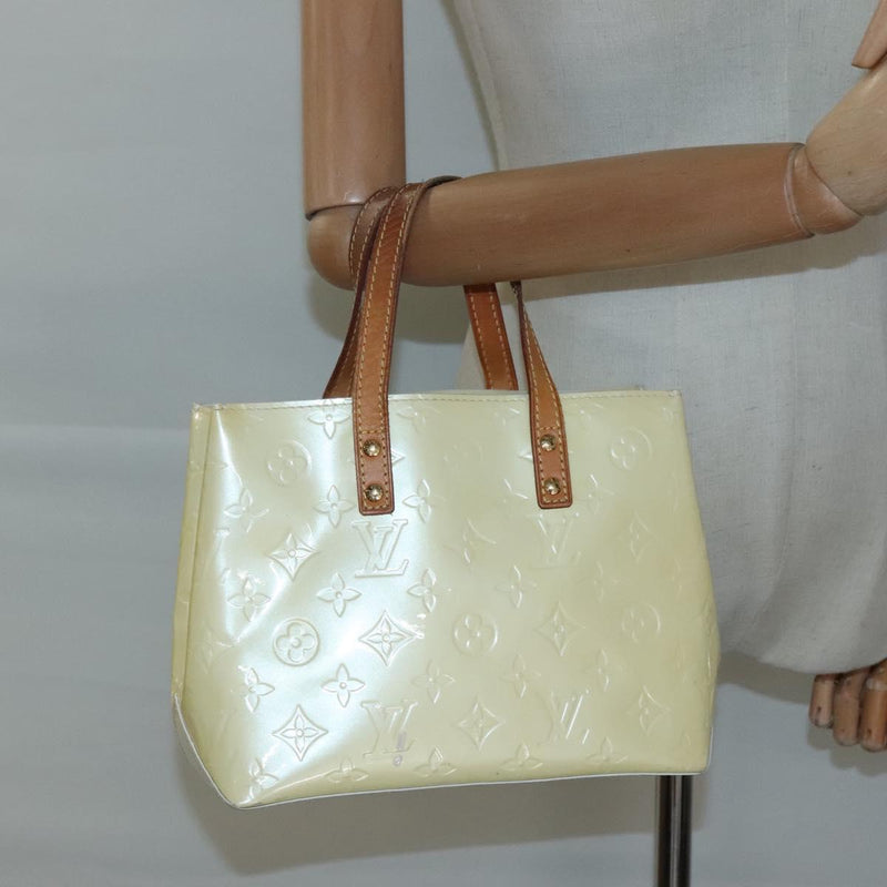 LOUIS VUITTON Monogram Vernis Reade PM Hand Bag Perle M91336 LV Auth 121539