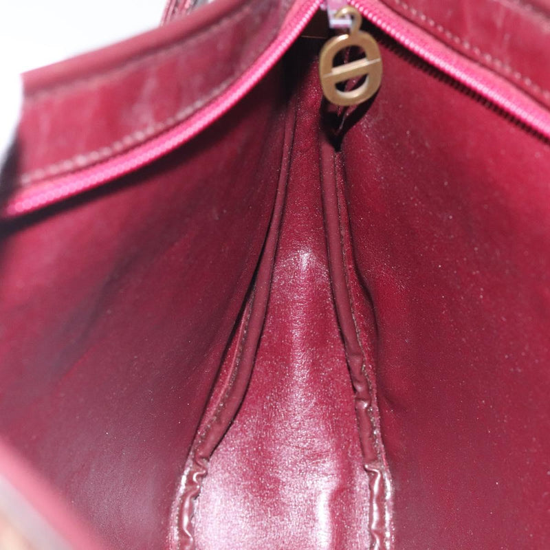 Christian Dior Trotter Canvas Shoulder Bag Red Gold Auth 121548