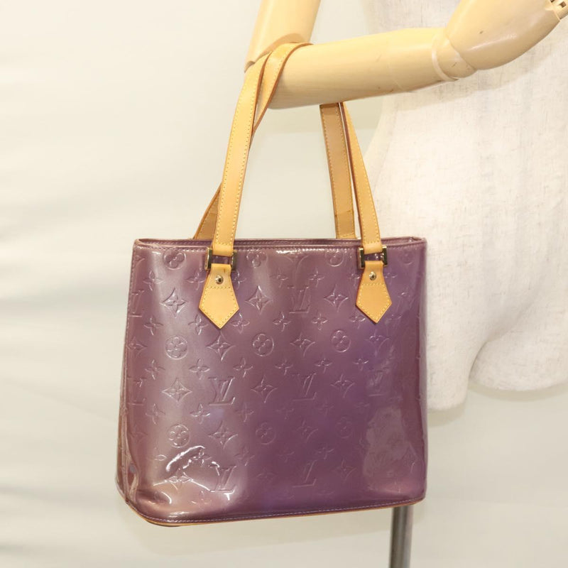 LOUIS VUITTON Monogram Vernis Houston Hand Bag Purple Viole M91093 Auth 121576
