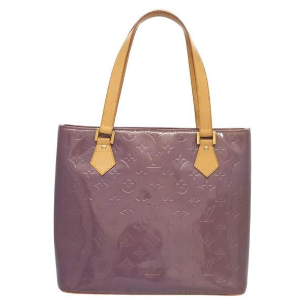 LOUIS VUITTON Monogram Vernis Houston Hand Bag Purple Viole M91093 Auth 121576