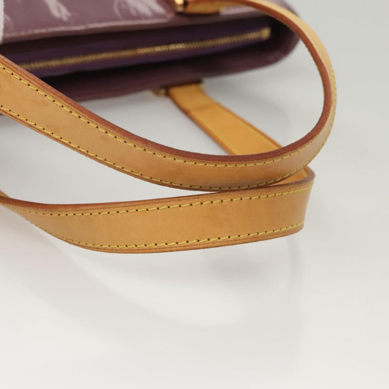 LOUIS VUITTON Monogram Vernis Houston Hand Bag Purple Viole M91093 Auth 121576