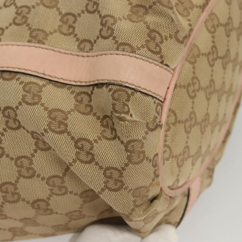 GUCCI GG Canvas Tote Bag Beige Gold 211982 Auth 121607