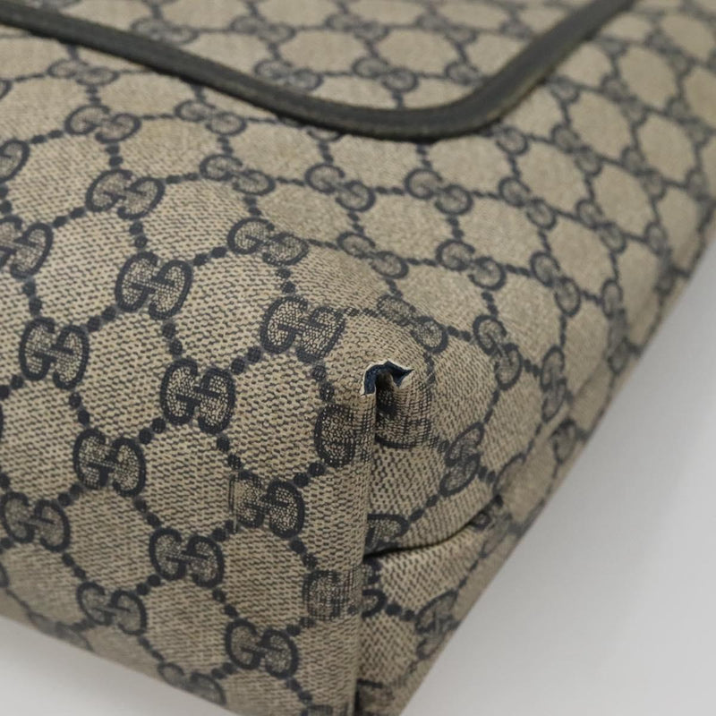 GUCCI GG Supreme Sherry Line Tote Bag PVC Beige Gold 39 02 003 Auth 121609
