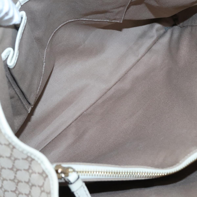CELINE Macadam Canvas Tote Bag Beige Gold Auth 121650