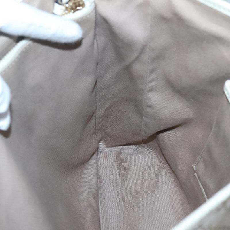 CELINE Macadam Canvas Tote Bag Beige Gold Auth 121650
