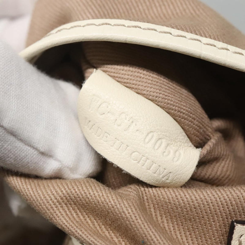 CELINE Macadam Canvas Tote Bag Beige Gold Auth 121650