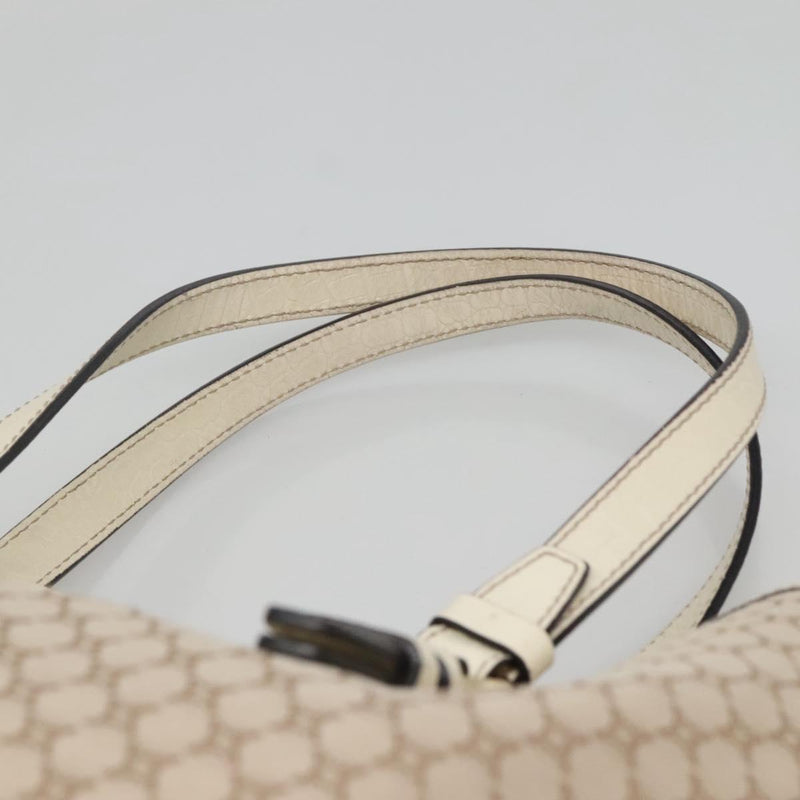 CELINE Macadam Canvas Tote Bag Beige Gold Auth 121650