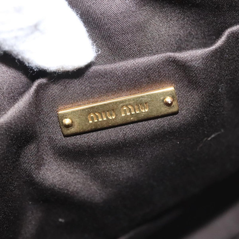 Miu Miu Hand Bag Leather 2way Gray Gold Auth 121656