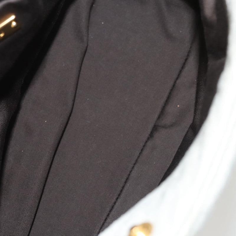 Miu Miu Hand Bag Leather 2way Gray Gold Auth 121656
