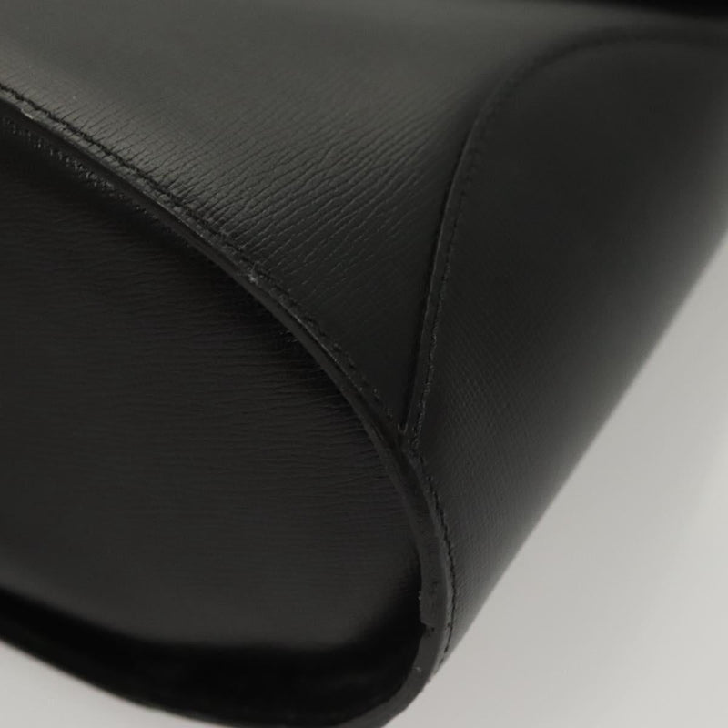 Christian Dior Shoulder Bag Leather Black Gold Auth 121658