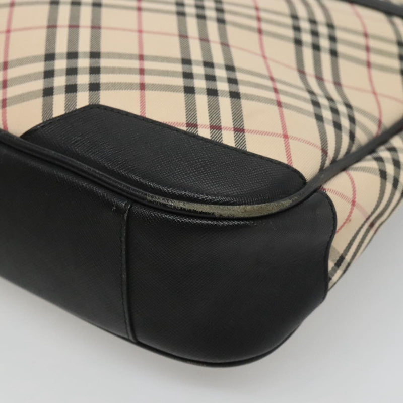 BURBERRY Nova Check Shoulder Bag Canvas Beige Auth 121731