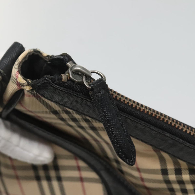 BURBERRY Nova Check Shoulder Bag Canvas Beige Auth 121731