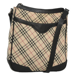 BURBERRY Nova Check Shoulder Bag Canvas Beige Auth 121731
