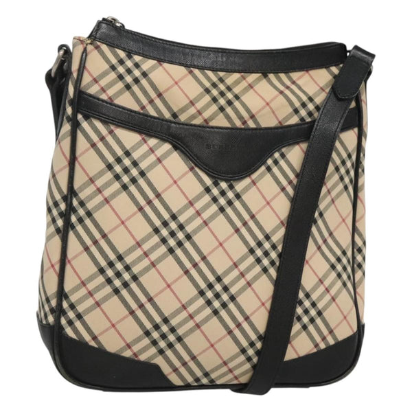BURBERRY Nova Check Shoulder Bag Canvas Beige Auth 121731
