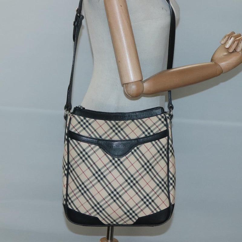 BURBERRY Nova Check Shoulder Bag Canvas Beige Auth 121731