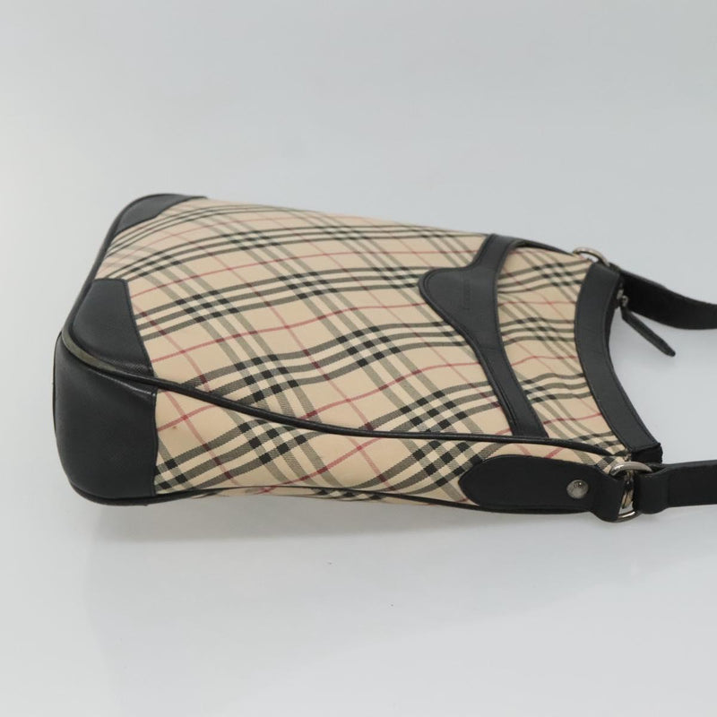 BURBERRY Nova Check Shoulder Bag Canvas Beige Auth 121731