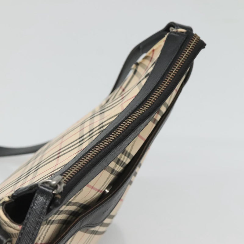 BURBERRY Nova Check Shoulder Bag Canvas Beige Auth 121731